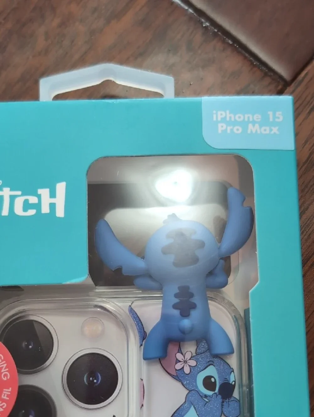 Disney Stitch Phone Case with Blue Tech Buddy and Patterned Artwork